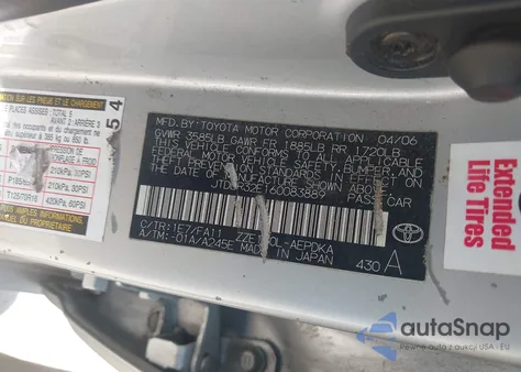 2006 Toyota Corolla Ce from USA, damaged, VIN JTDBR32E160083889